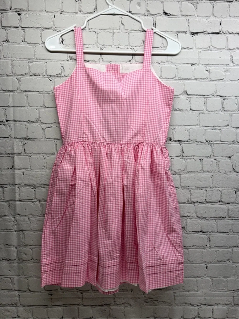 Polo by Ralph Lauren girls Pink Gingham Button-Front Sundress Sz 14 NWT